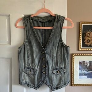 Eddie Bauer Denim Button-Up Vest